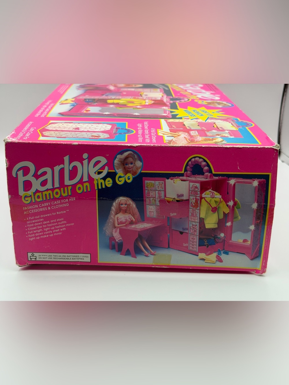 Vintage Barbie Glamour On The Go Carry Case Hot Pink - Tested - Picture 5 of 16